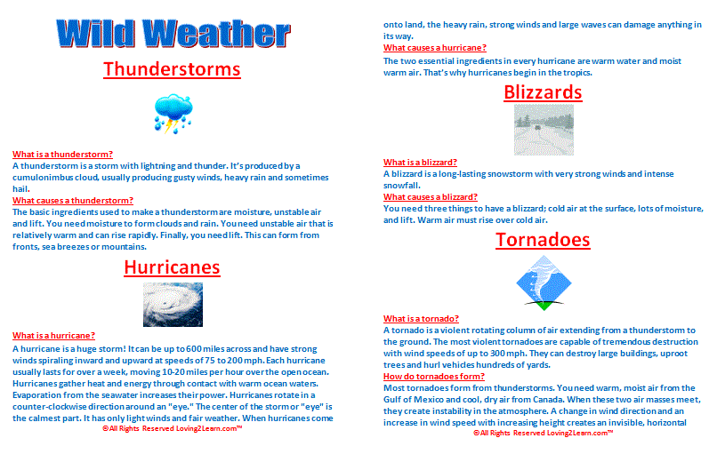 Learning About Wild Weather Hurricanes Blizzards More Plus 